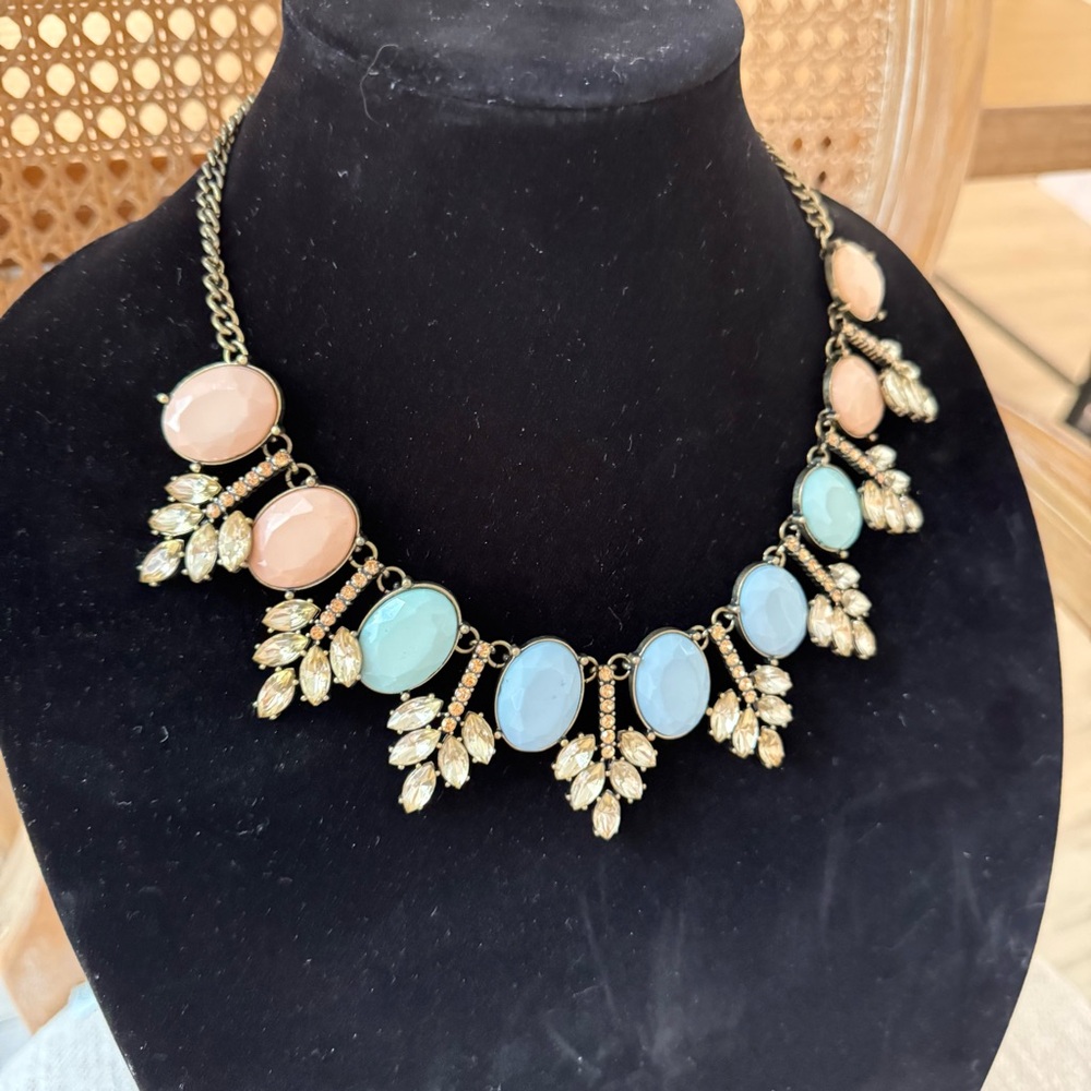 Gold tone and Pastel Statement Necklace